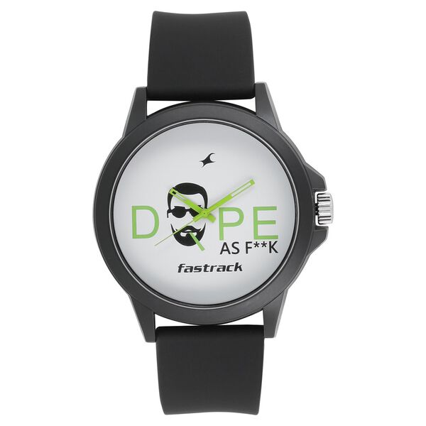 Fastrack Quartz Analog White Dial Silicone Strap Watch for Unisex - image number 0