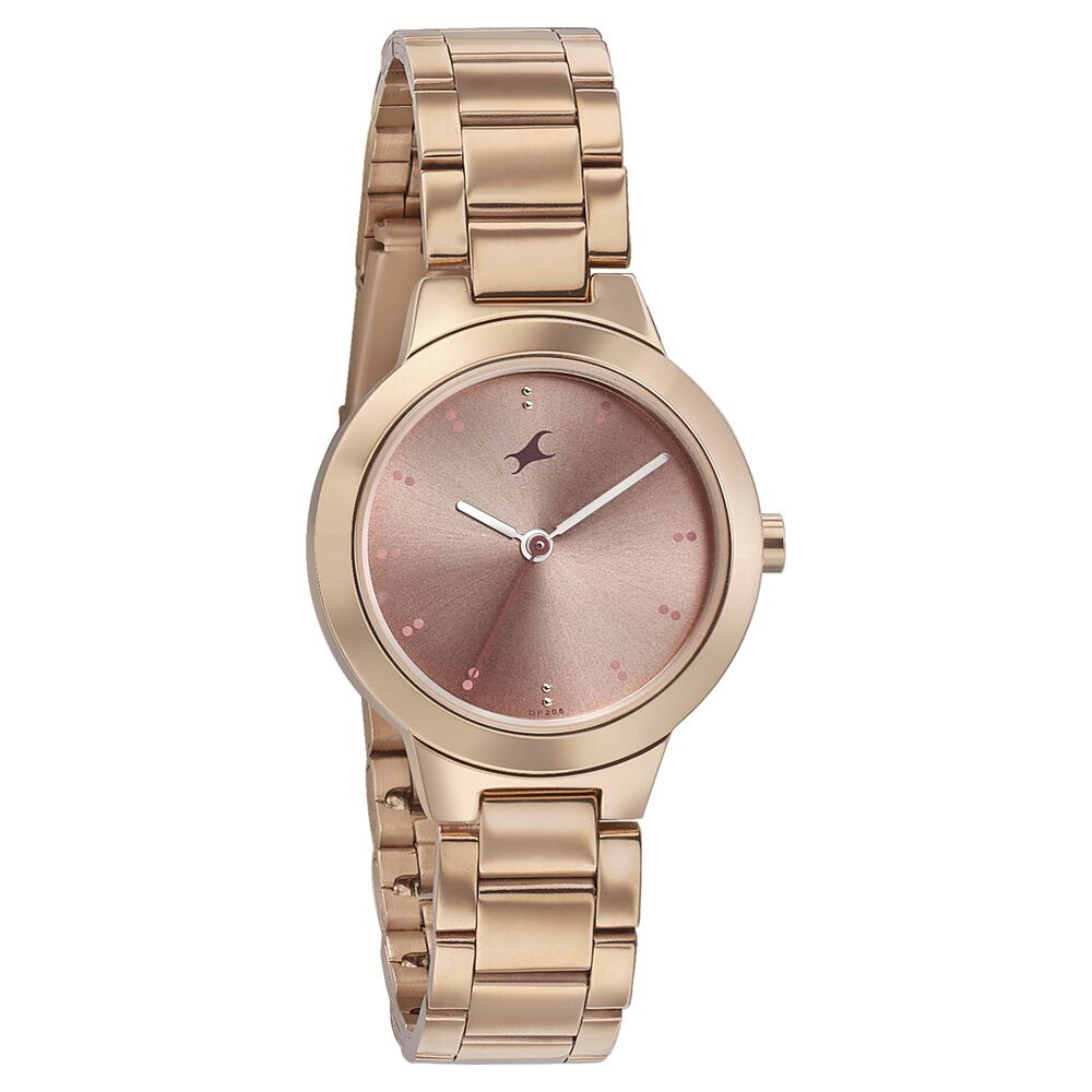 Fastrack Pulse Quartz Analog Pink Dial Stainless Steel Strap Watch