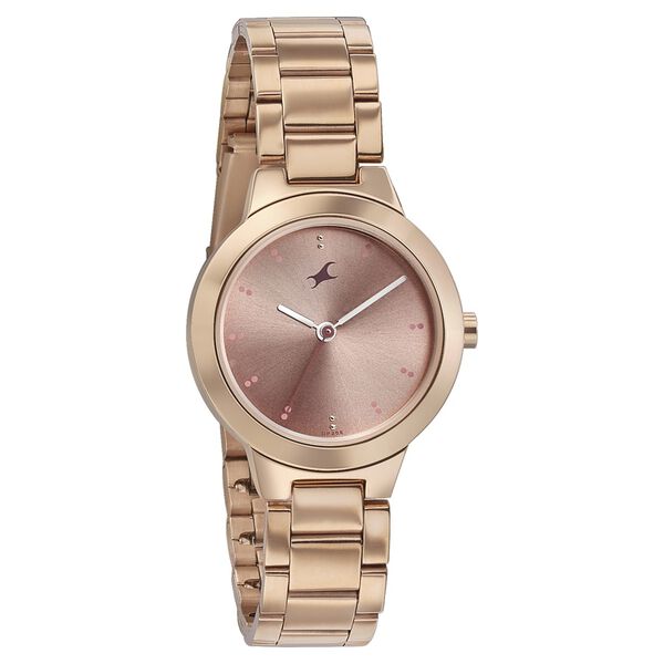 Fastrack Pulse Quartz Analog Pink Dial Stainless Steel Strap Watch for Girls - image number 0