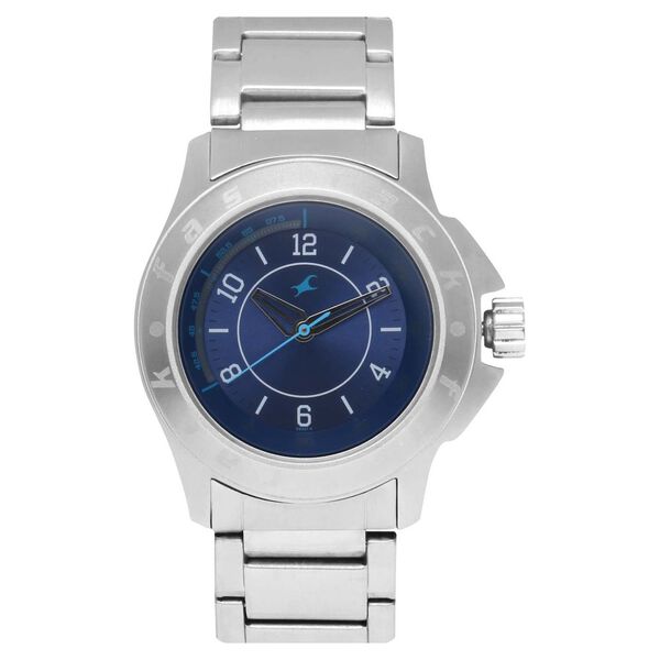 Fastrack Quartz Analog Blue Dial Stainless Steel Strap Watch for Guys - image number 0