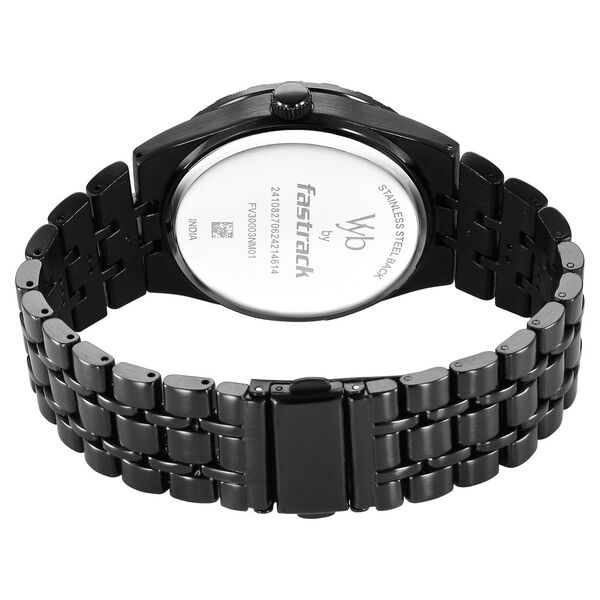 Fastrack Vyb Orion Quartz Analog Black Dial Black Color Metal Strap Watch For Guys - image number 5