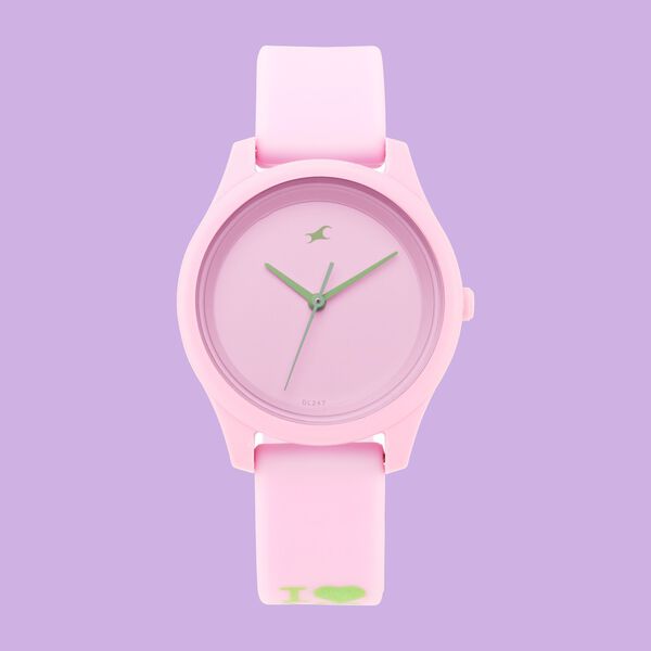 Fastrack Girls Trendy Upgrade: Pink Dial Watch with Contrast Accents - image number 1