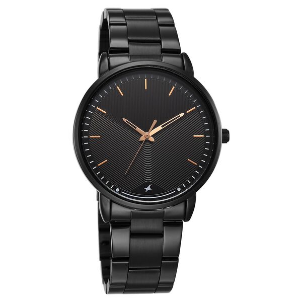 Fastrack Stunners Quartz Analog Black Dial Brown Stainless Steel Strap Watch For Guys - image number 1