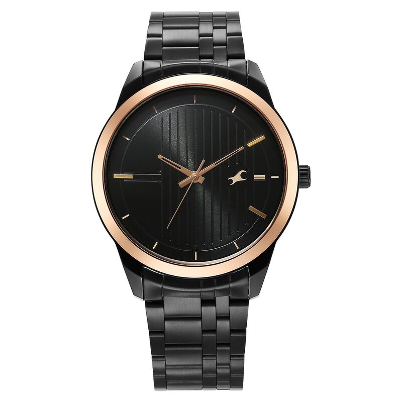 Black Stainless Steel Black Colour Fastrack Watches NR3089NM01