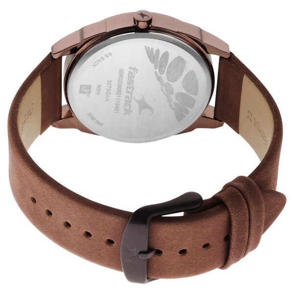 Fastrack After Dark Black Dial Leather Strap Watch for Guys - image number 5