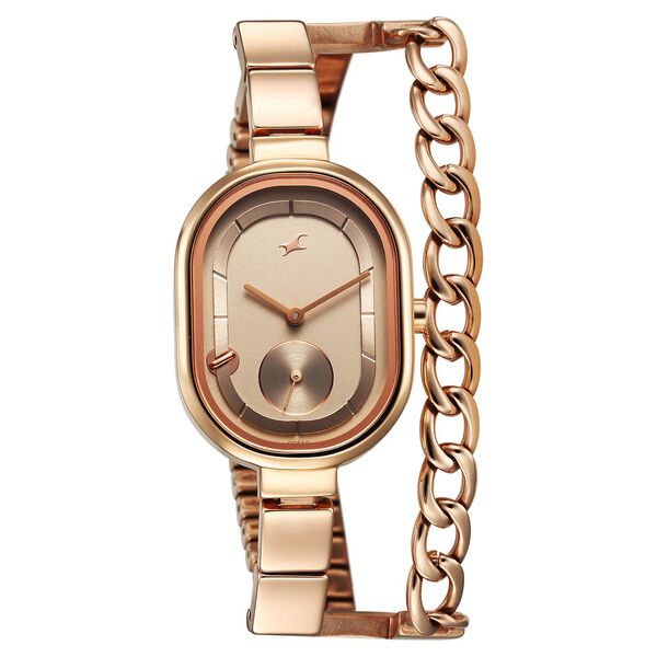 Fastrack Maximinimal Quartz Analog Grey Dial Stainless Steel Strap Watch for Girls - image number 1