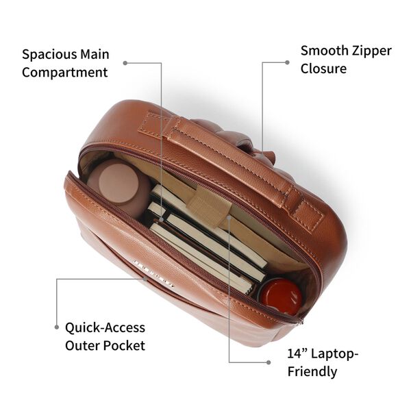 Fastrack Tan textured backpack - image number 1