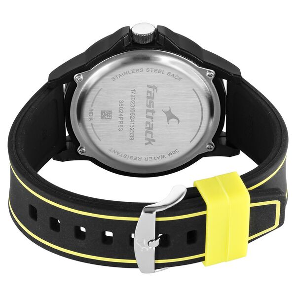 Fastrack Tees Urbanique Quartz Analog Black Dial Silicon Strap Watch For Guys - image number 4