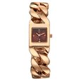 Vyb Runway By Fastrack Quartz Analog Brown Dial Rose Gold Metal Strap Watch For Girls - image number 0