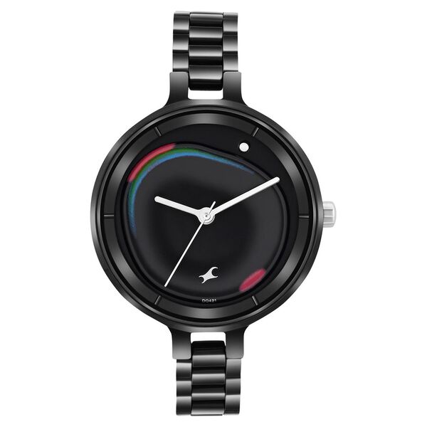 Fastrack MetaWe Quartz Analog Black Dial Stainless Steel Strap Watch For Girls - image number 0