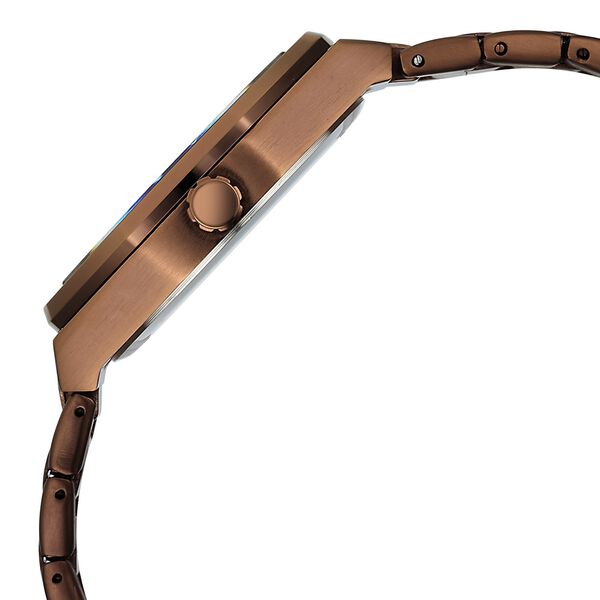 Vyb Challenger By Fastrack Quartz Analog Brown Dial Brown Stainless Steel Strap Watch For Guys - image number 4