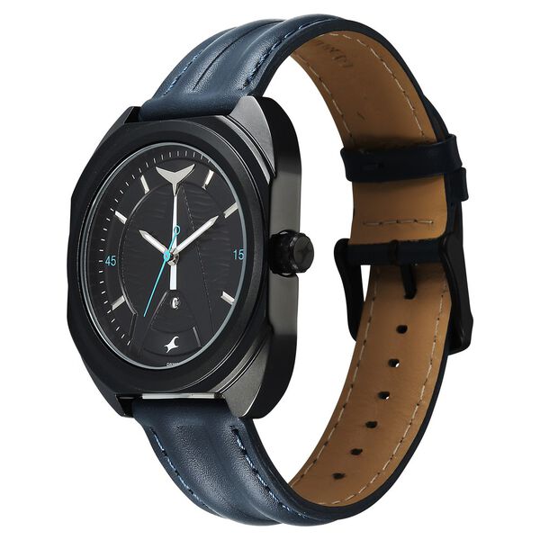 Fastrack Oceanyx Quartz Analog with Date Black Dial Blue Strap Watch For Guys - image number 4