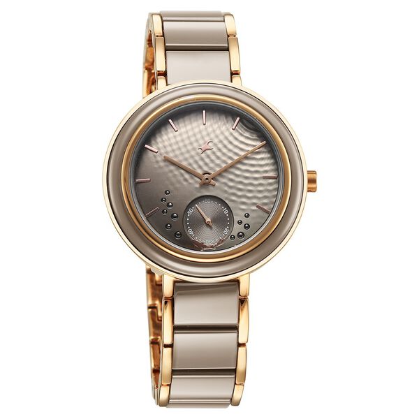 Fastrack Oceanyx - Ceramic Quartz Analog Grey Dial Two Toned Strap Watch For Girls - image number 1