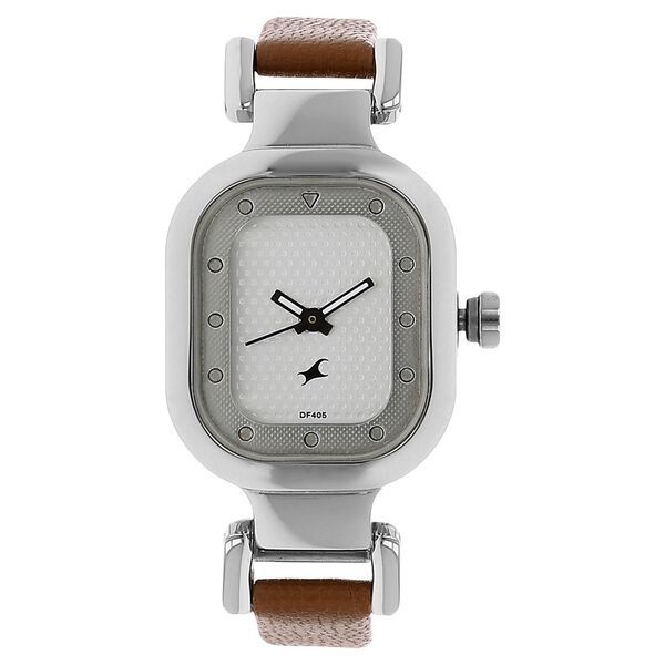 Fastrack Motorheads Quartz Analog Silver Dial Leather Strap Watch for Girls - image number 0