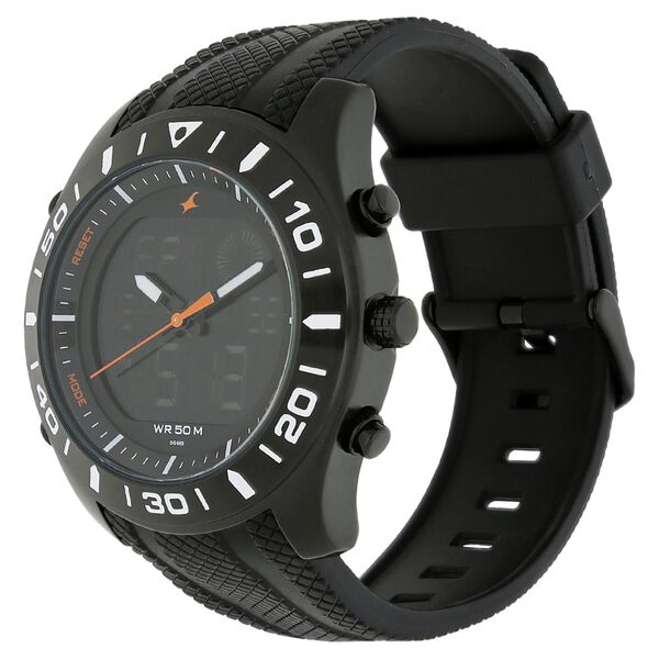 Fastrack Quartz Analog Digital Black Dial Silicone Strap Watch for Guys - image number 1