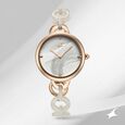 Fastrack Younique Quartz Analog Mother Of Pearl Dial Acetate And Metal Strap Watch For Girls