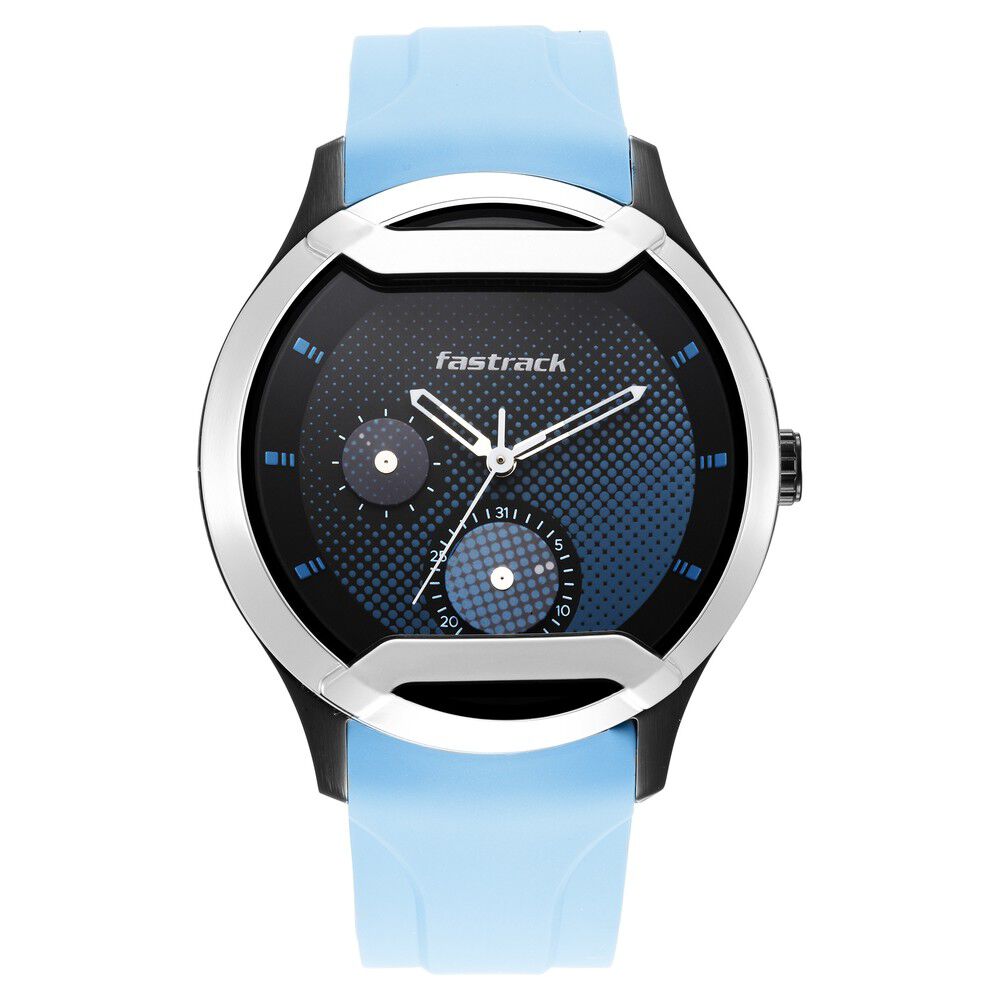 Fastrack Urban Bounce Quartz Analog Black Dial Silicone Strap Watch for Guys