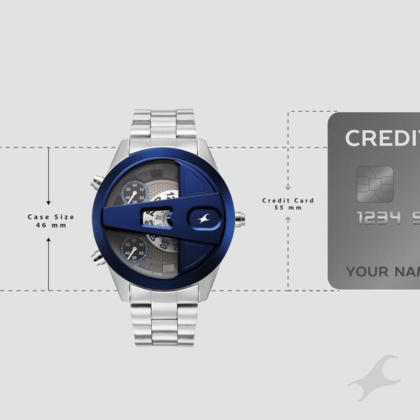 Fastrack Overdrive Chronograph Micromotor White Dial Silver Stainless Steel Strap Watch For Guys - image number 3
