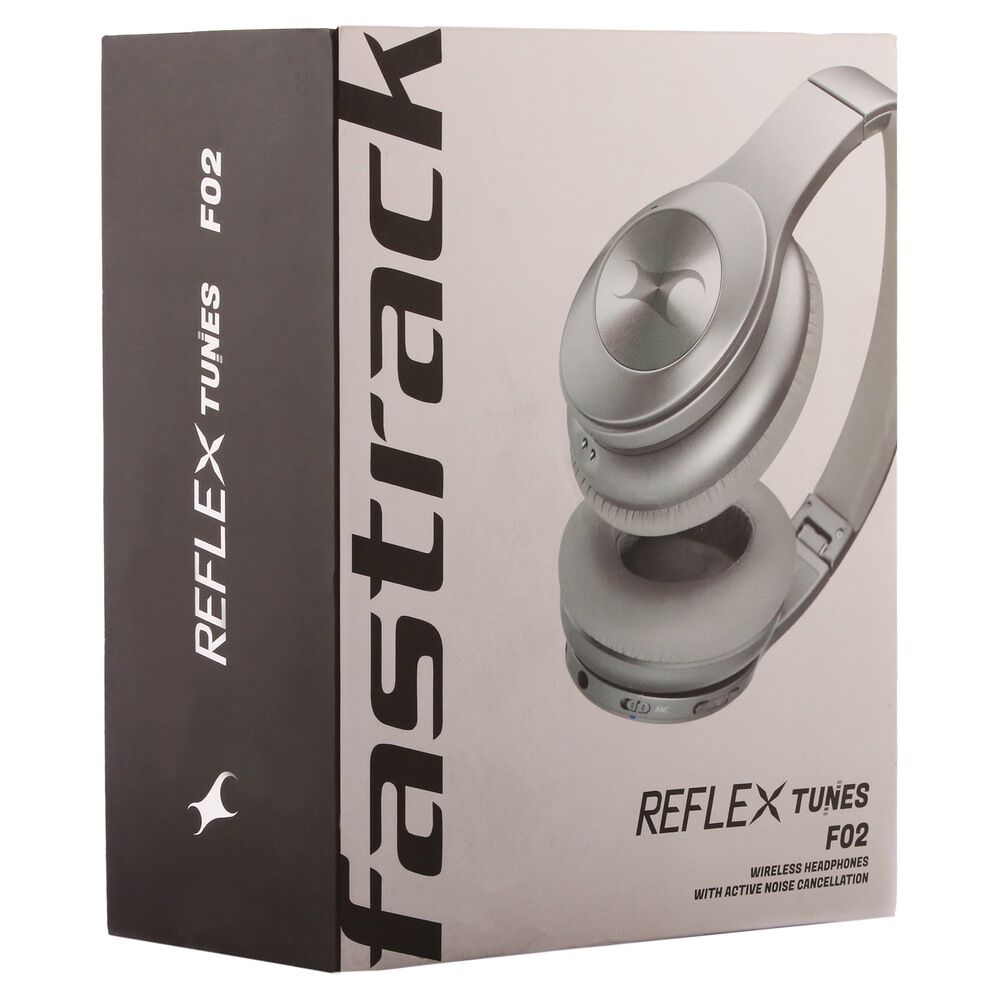 Buy Online Reflex Tunes Over The Head Active Noise Cancelling ANC Headphones Grey fo2gra02 Fastrack