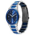 Fastrack Vyb Nimbus Quartz Analog Blue Dial Two Toned Color Metal Strap Watch For Guys - image number 3