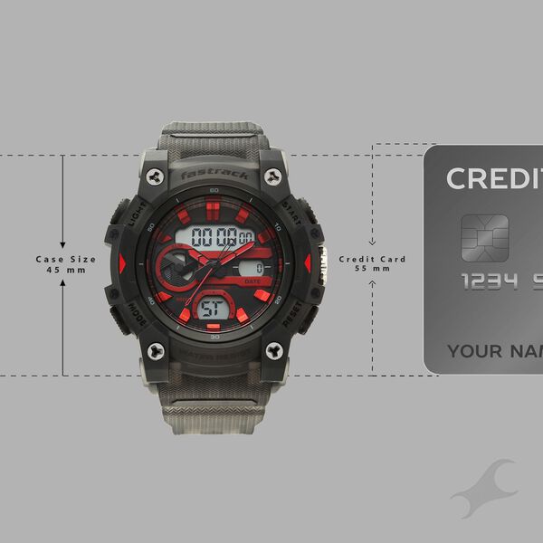 Fastrack StreetStyle Quartz Analog Digital Black Dial Black Polyether Strap Watch For Guys - image number 3