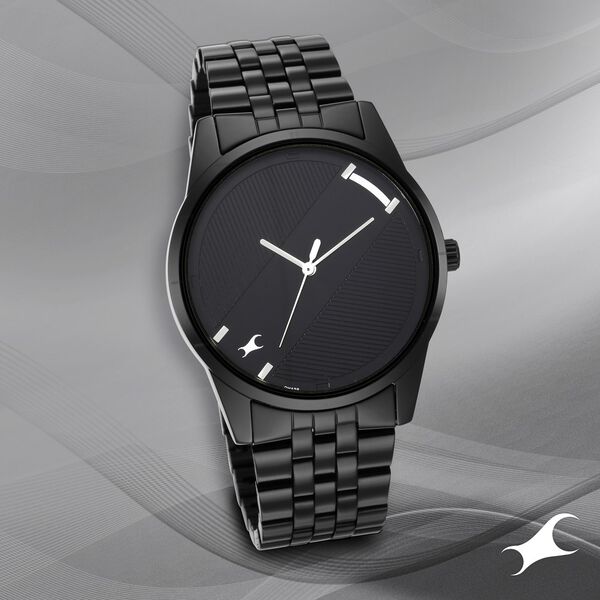 Fastrack Stunners Quartz Analog Black Dial Metal Strap Watch for Guys - image number 0