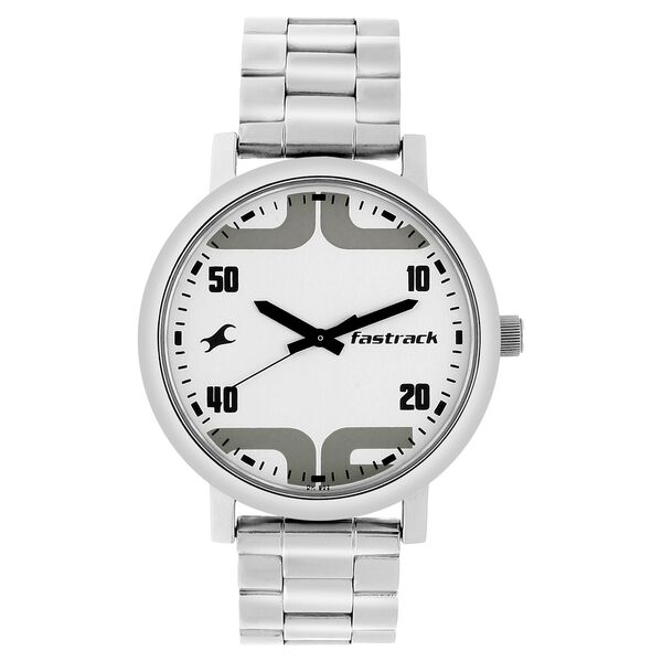 Fastrack Bold Quartz Analog White Dial Stainless Steel Strap Watch for Guys - image number 0