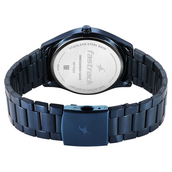 Fastrack Stunners Quartz Analog Blue Dial Blue Metal Strap Watch For Guys - image number 4