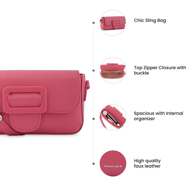 Fastrack Pink Flash Casual Sling Bag - image number 8