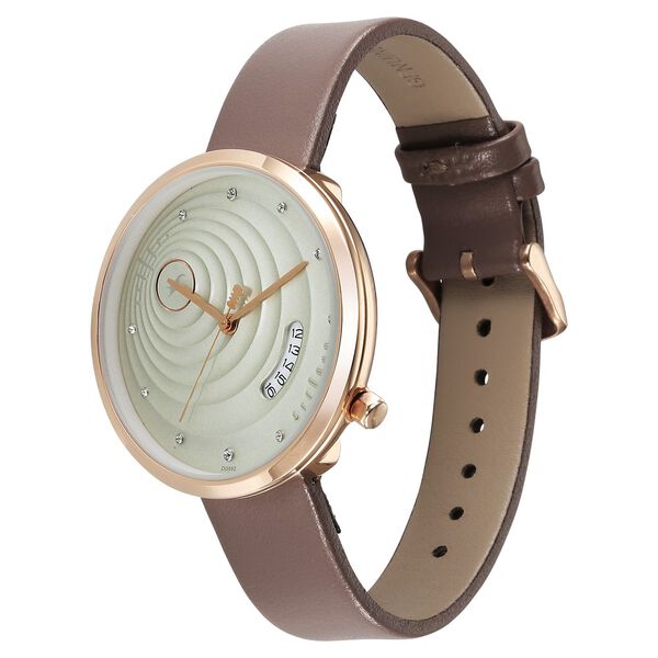 Fastrack Groove Quartz Analog with Date Grey Dial Girls Leather Watch - image number 2
