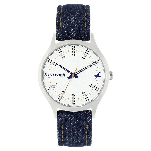 Fastrack Denim Quartz Analog White Dial Denim Strap Watch for Girls - image number 0
