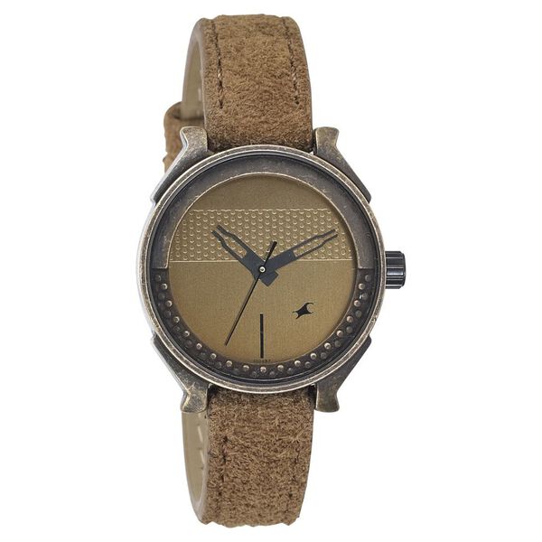 Fastrack Quartz Analog Brown Dial Leather Strap Watch for Girls - image number 0