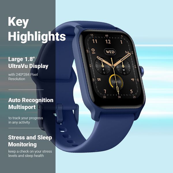 Fastrack Reflex Nitro Large 4.57 CM UltraVU Display, BT Calling, Sports Modes, Health Suite, 100+ Watchfaces - image number 2