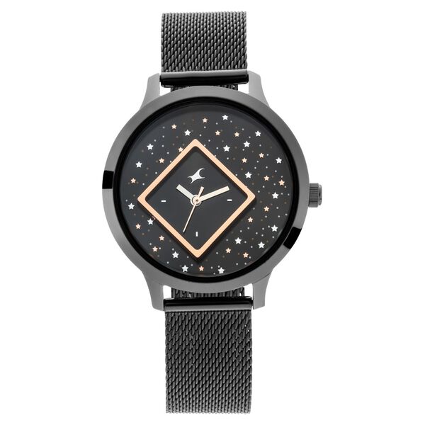 Fastrack Fit Outs Quartz Analog Black Dial Metal Strap Watch for Girls - image number 1
