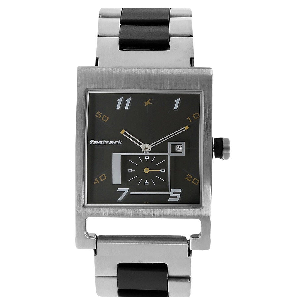 Buy Online Fastrack Quartz Analog Black Dial Stainless Steel Strap Watch for Guys 1478sm01 p Fastrack
