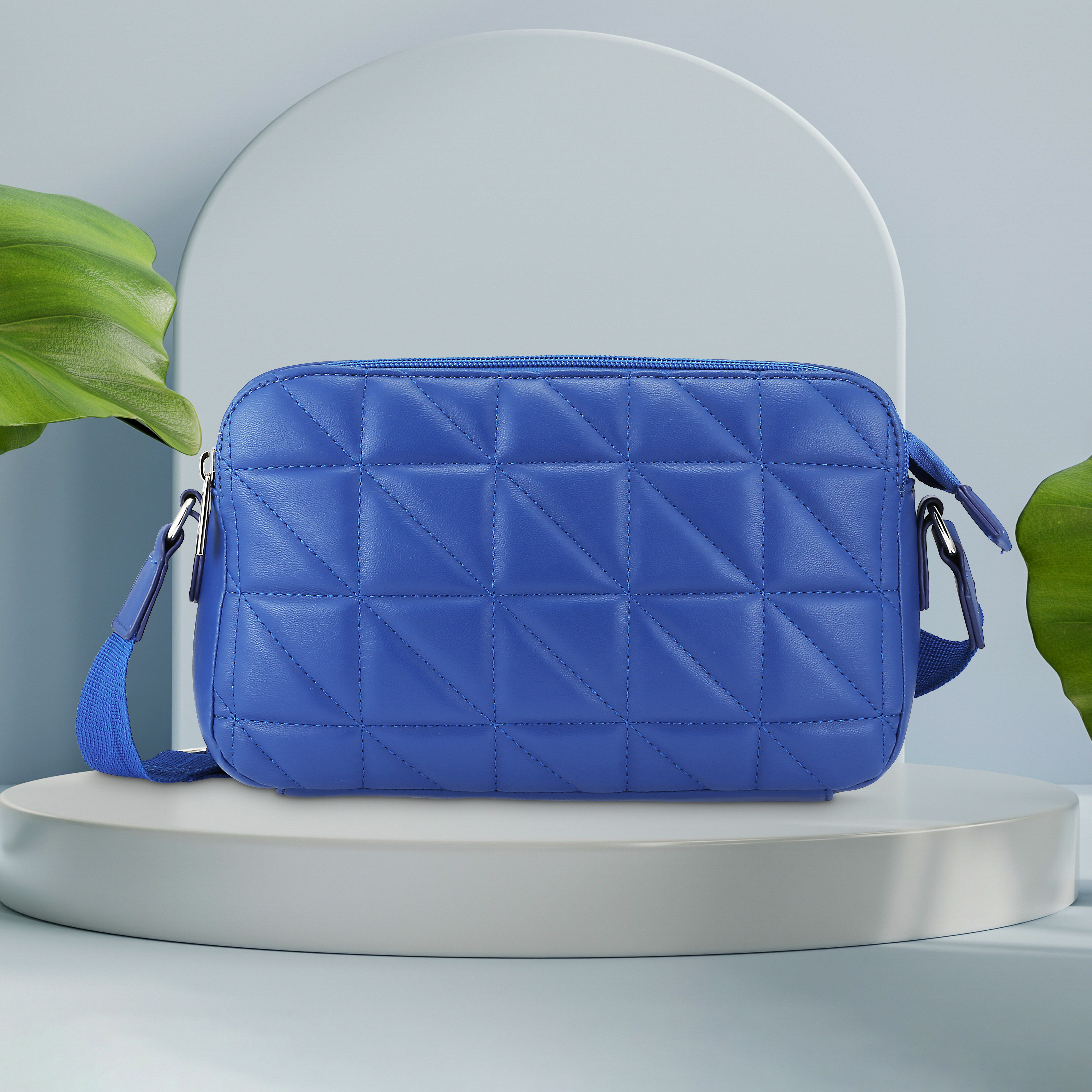 Buy Online Blue Quilted Sling Bag f241slmes03bl1 Fastrack