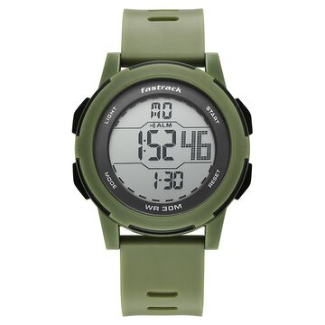 Fastrack Streetstyle Digital Dial Green Polyether Strap Watch For Unisex