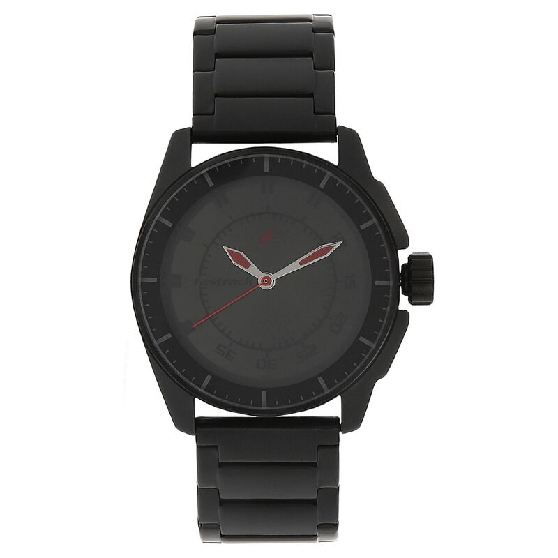 Buy Online Fastrack Quartz Analog Black Dial Stainless Steel Strap