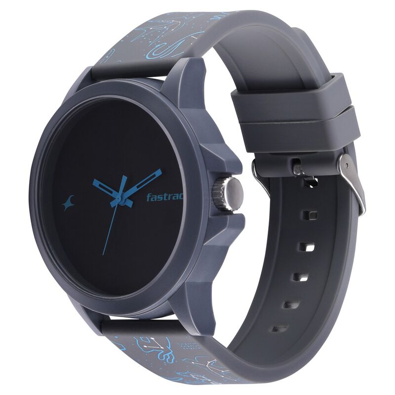 Fastrack Space Rover Quartz Analog Black Dial Silicone Strap Unisex Watch