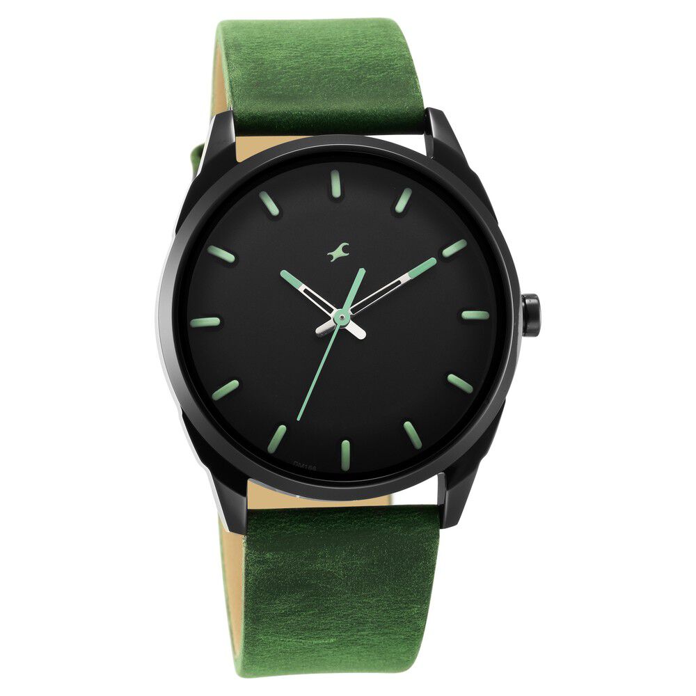 Buy Online Fastrack After Dark Black Dial Leather Strap Watch for Guys ns3273nl01 Fastrack