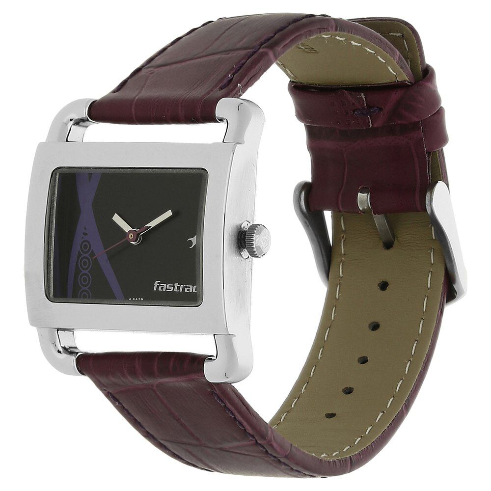 Buy Online Fastrack Quartz Analog Black Dial Leather Strap Watch for Girls nn9734sl01 Fastrack