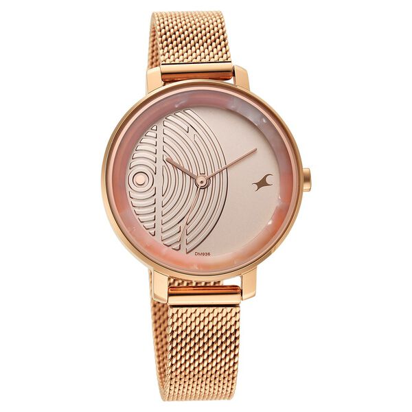 Fastrack Younique Quartz Analog Rose Gold Dial Stainless Steel Strap Watch for Girls - image number 1
