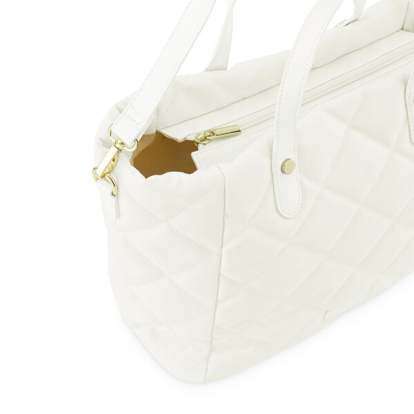 White Quilted Tote Bag - image number 5