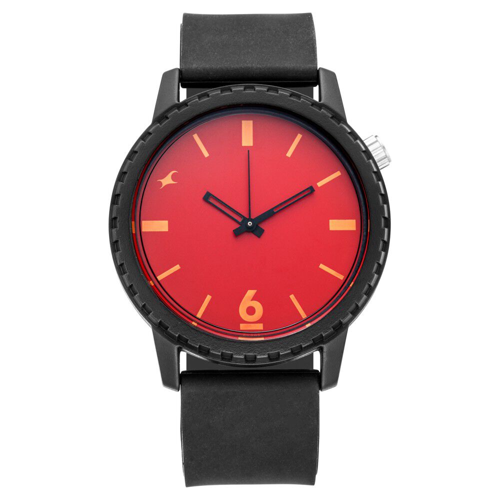 Buy Online Fastrack Quartz Analog Red Dial Silicone Strap Watch for Unisex 38039pp12w Fastrack