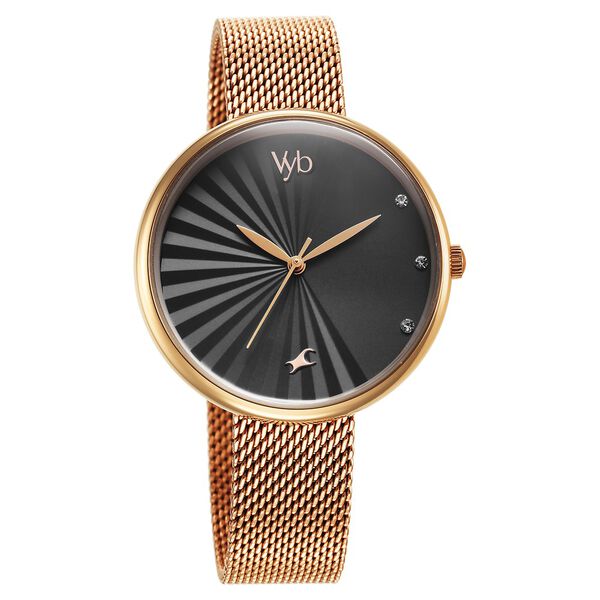 Fastrack Vyb Mirage Quartz Analog Black Dial Stainless Steel Strap Watch for Girls - image number 1