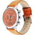 Fastrack Tick Tock Quartz Multifunction Orange Dial Leather Strap Watch for Guys - image number 3