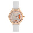 Fastrack Loopholes Quartz Analog with Date Off White Dial Leather Strap Watch for Girls - image number 0