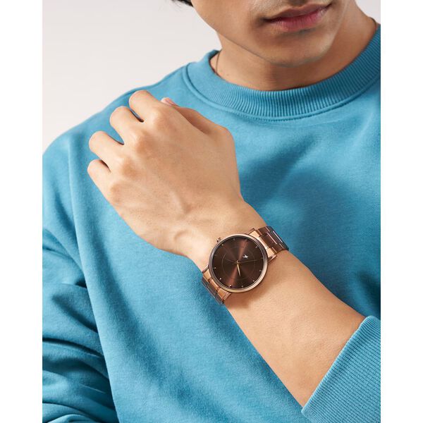 Fastrack Stunners X Quartz Analog Brown Dial Stainless Steel Strap Watch For Guys - image number 5