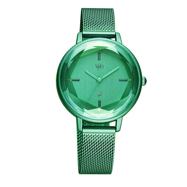 Fastrack Vyb Aurora Quartz Analog Green Dial Stainless Steel Strap Watch for Girls - image number 1