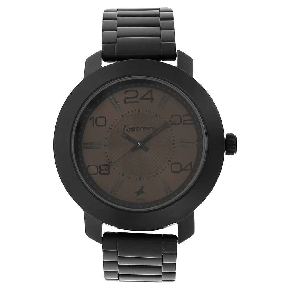 Buy Online Fastrack Quartz Analog Black Dial Leather Strap Watch for Guys nr3120nl02 Fastrack